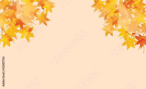 秋の紅葉　背景イラスト