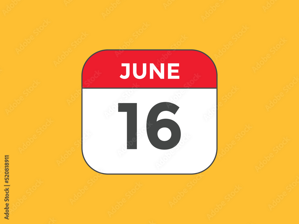 june 16 calendar reminder. 16th june daily calendar icon template. Vector illustration
june 16 calendar reminder. 16th june daily calendar icon template. Vector illustration