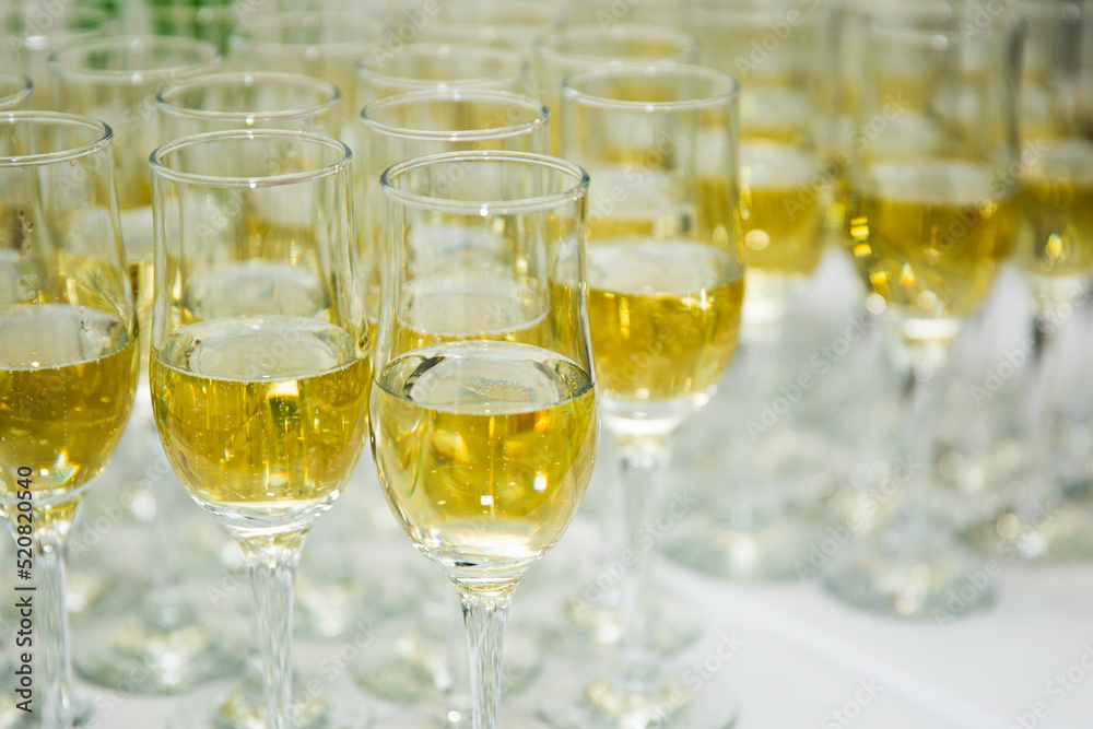champagne glasses on the table champagne glasses on the table