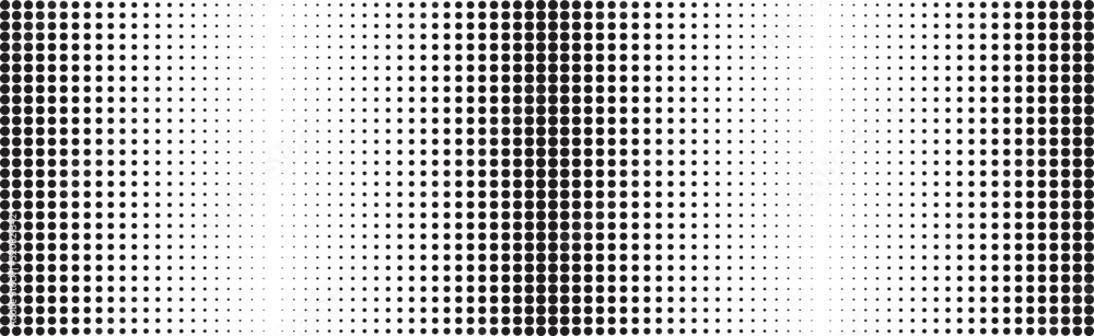 Dotted gradient background. Halftone black dot design. Light effect. Vector isolated object for website, card, poster