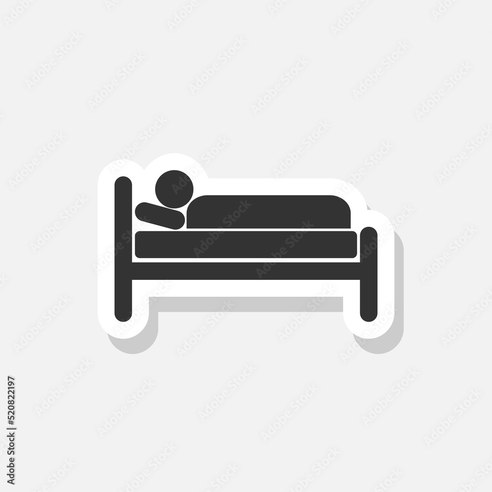 Hospital bed sticker icon isolated on white background Hospital bed sticker icon isolated on white background