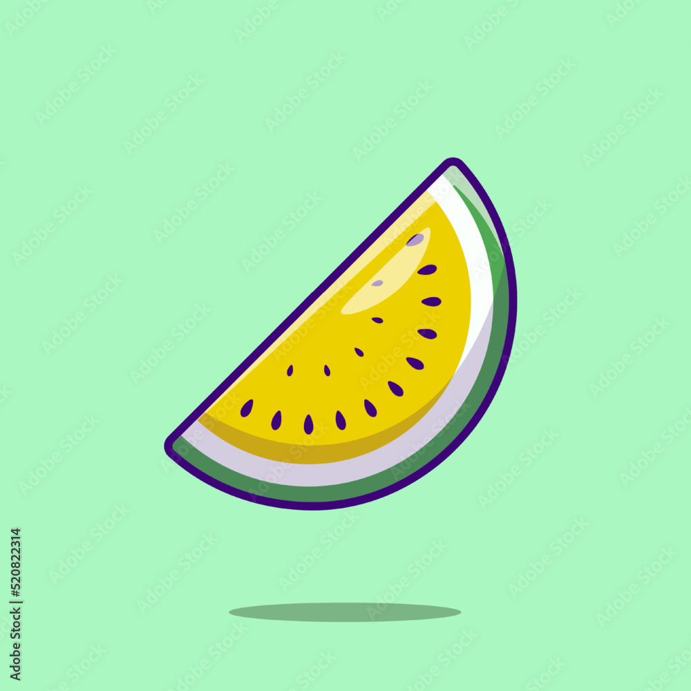 Watermelon slice yellow fruit cute icon vector illustration Watermelon slice yellow fruit cute icon vector illustration