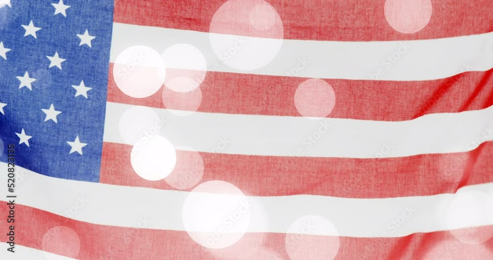 Animation of light spots over flag of usa Animation of light spots over flag of usa