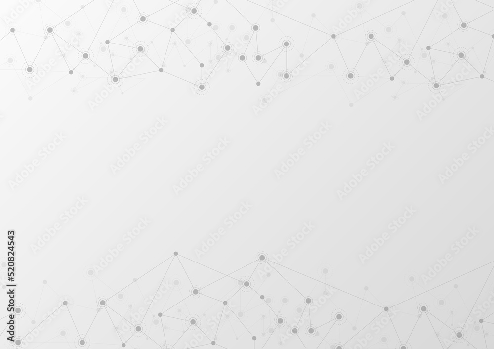 Design black and white abstract polygonal background and connecting dots and lines global network connection with copy space for your text.