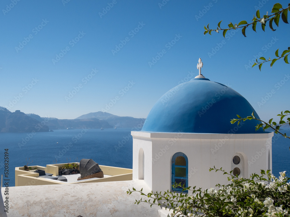 Panoramic views of the Greek islands. Vacation. Mediterranean. Cruise ship.
Windmills. Nature