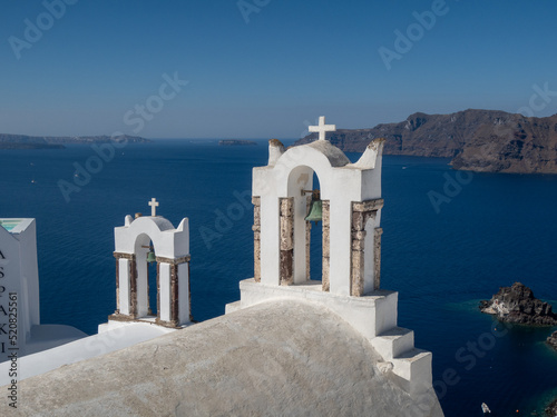 Panoramic views of the Greek islands. Vacation. Mediterranean. Cruise ship. Windmills. Nature