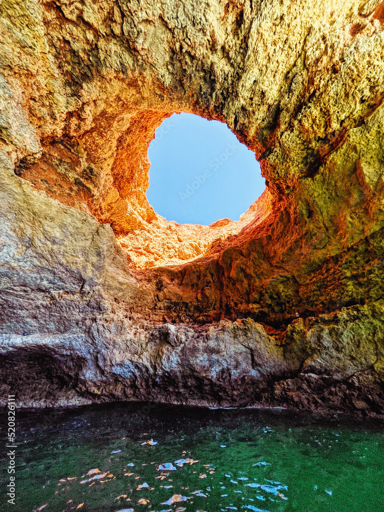 Paradise cave in Algarve Portugal. Gruta do Paraíso