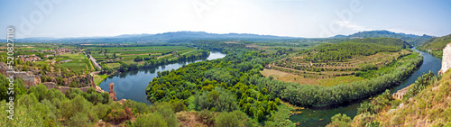 Miravet templar knights castle and Ebro river valley