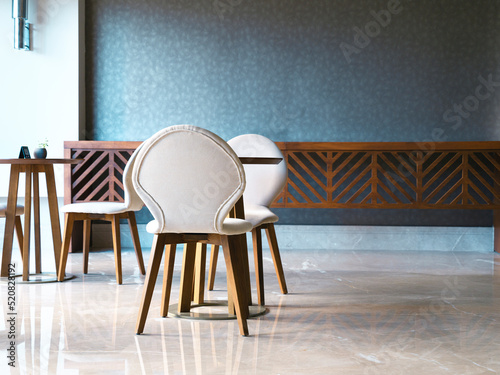 chairs and tables in a cafe