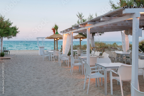 chiringuito de playa, La Ponderosa, casetas des Capellans, Can Picafort, bahia de Alcudia, Mallorca, balearic islands, spain, europe