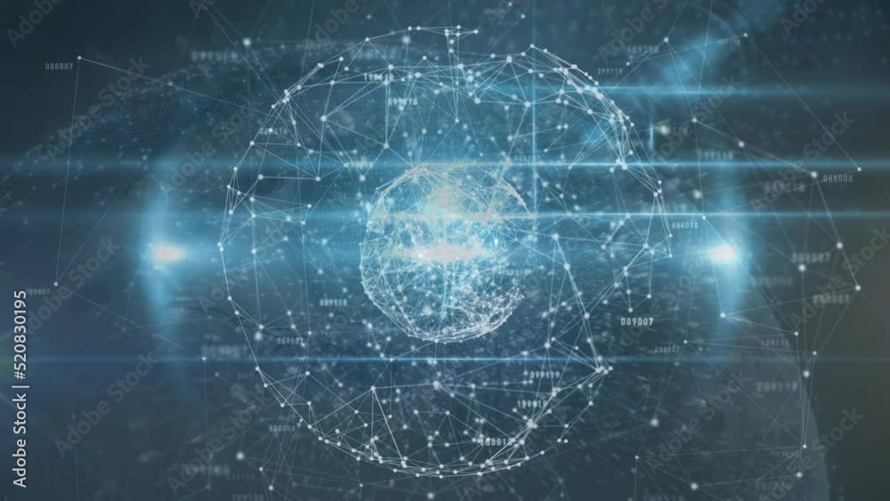 Animation of network of connections over dark background Animation of network of connections over dark background
