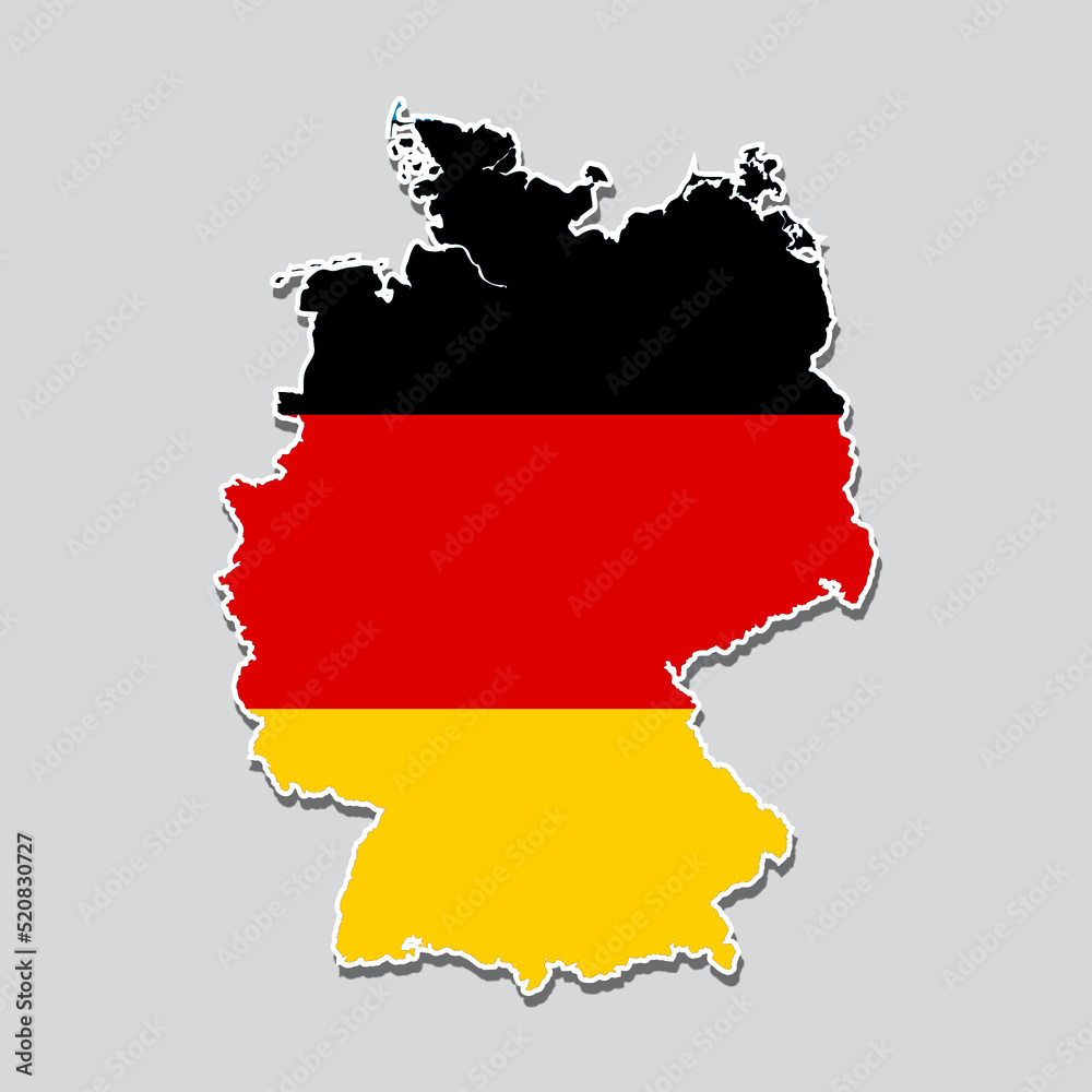 Flag of Germany in the shape of the country's map Flag of Germany in the shape of the country's map