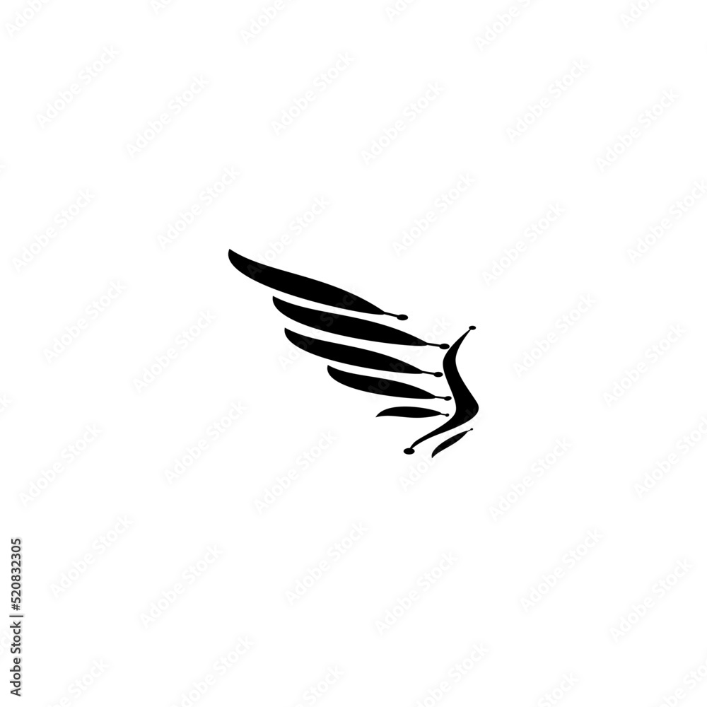 Fototapeta premium Bird wings vector icon. Angel wings vector icon.