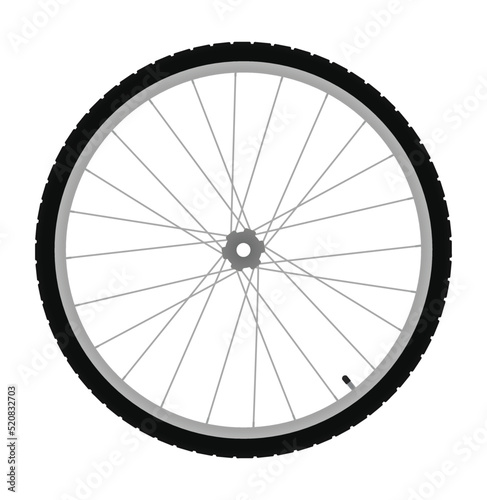 Bicycle wheel isolated. vector illustration