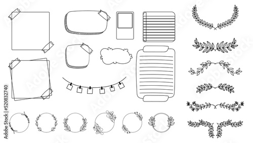 Set note line  isolated on white background. Vector Illustration EPS 10