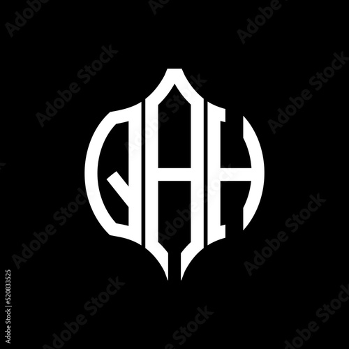 QAH letter logo. QAH best black background vector image. QAH Monogram logo design for entrepreneur and business.
 photo