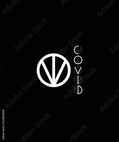 A name logo with an abstract shape made from the arrangement of letters and becomes a name COVID