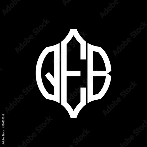 QEB letter logo. QEB best black background vector image. QEB Monogram logo design for entrepreneur and business.
