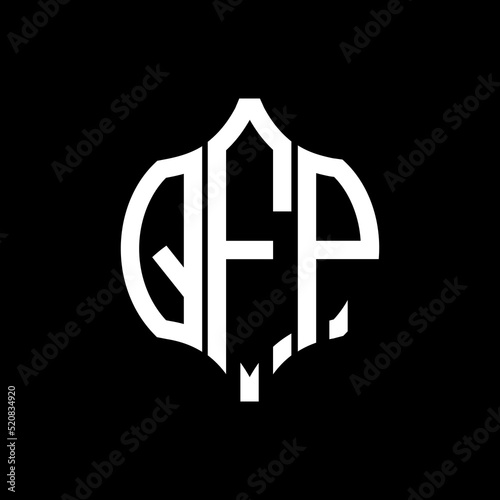 QFP letter logo. QFP best black background vector image. QFP Monogram logo design for entrepreneur and business.
 photo