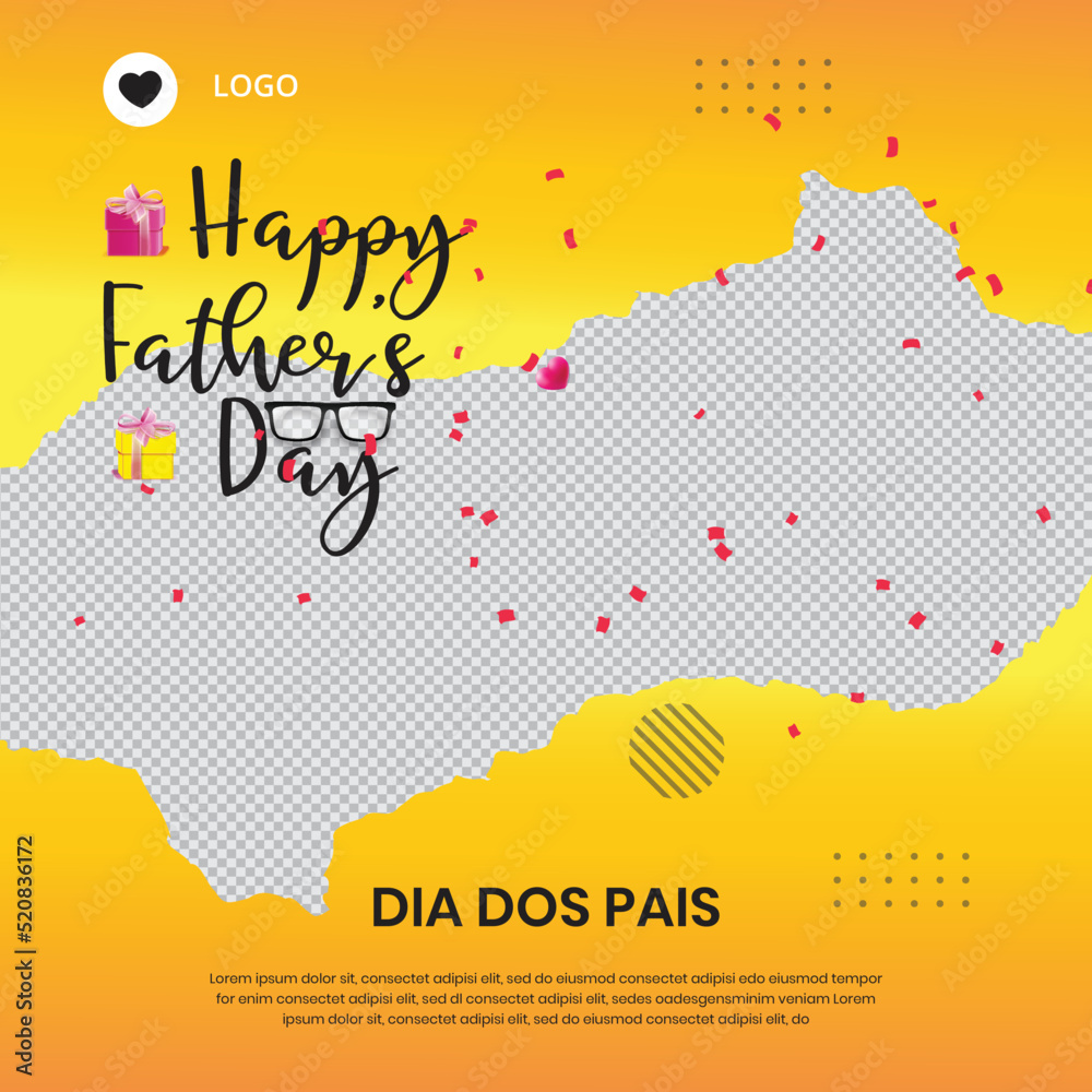 Father's day dad holding his child event celebration banner template 04