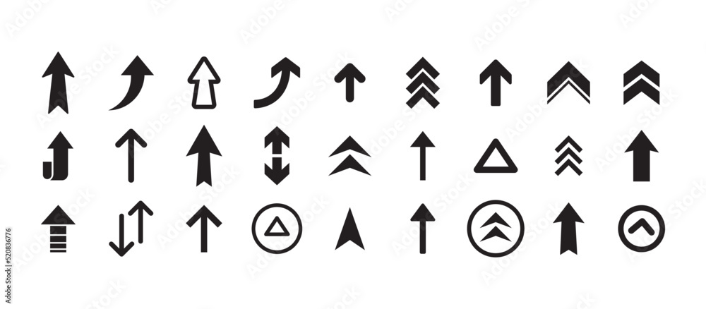 Arrow vector icons. Vector arrows.