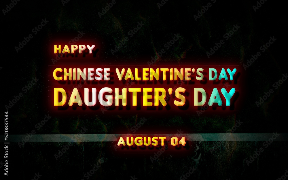 Happy Chinese Valentine's Day Daughter's Day, holidays month of august , Empty space for text, vector design