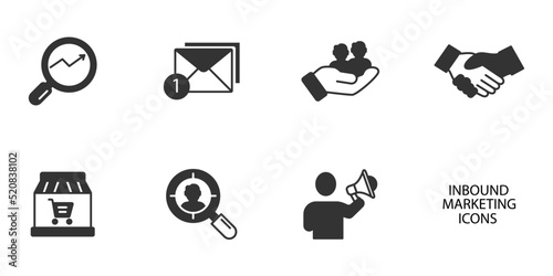 Inbound Marketing icons set . Inbound Marketing pack symbol vector elements for infographic web