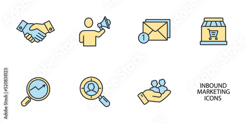 Inbound Marketing icons set . Inbound Marketing pack symbol vector elements for infographic web