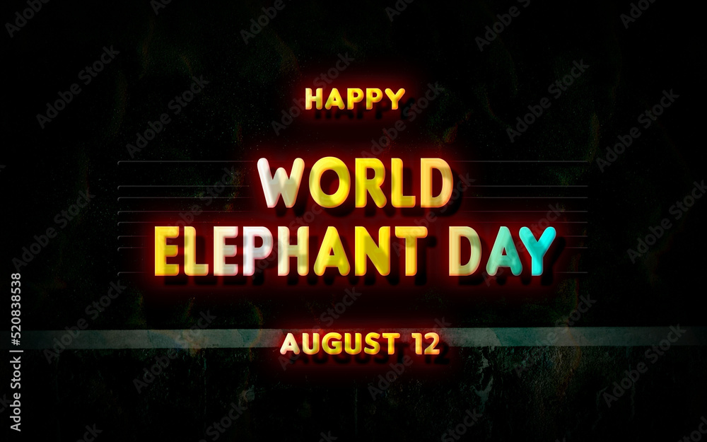 Happy World Elephant Day, holidays month of august , Empty space for text, vector design