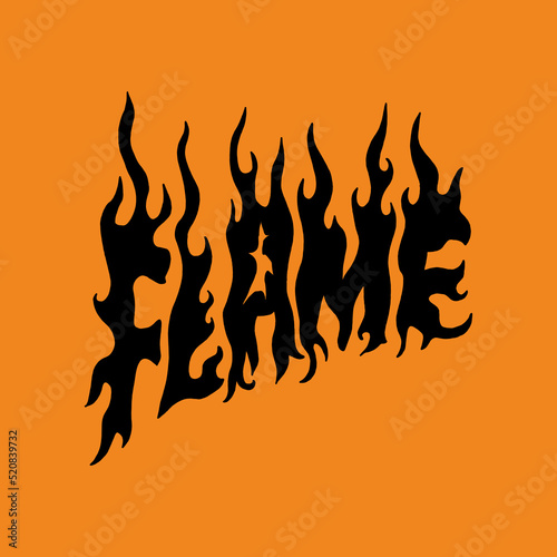 Acid flame freaky font. Underground trippy psychedelics trendy cool typographic art print. Perfect for t-shirt, hoodie and more things. Hand drawn distressed style lettering text.