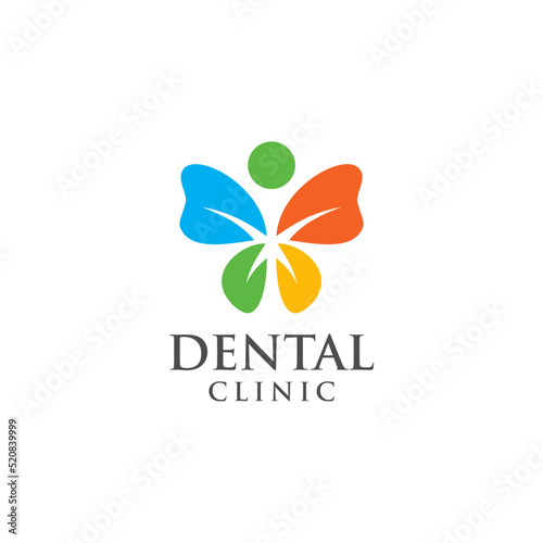 family dental butterfly logo design