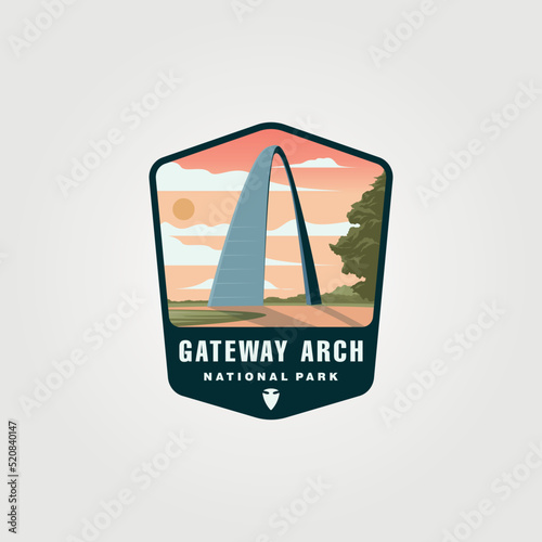 gateway arch vector patch logo symbol illustration design, us national park logo collection