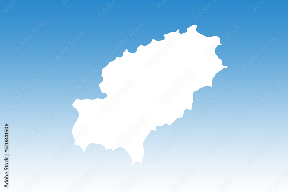 The map of Ibiza with a blue background The map of Ibiza with a blue background