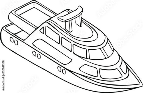 Water transport travel yacht vector illustration