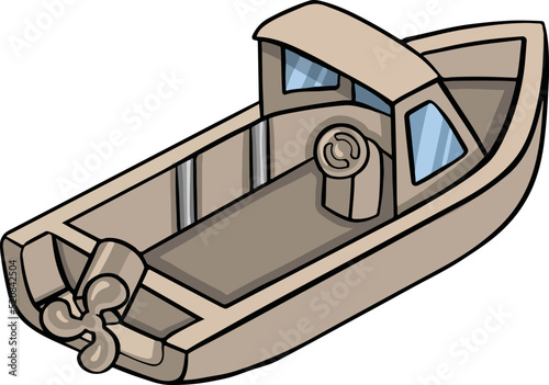 Water transport, motorboat, speedboat vector illustration
