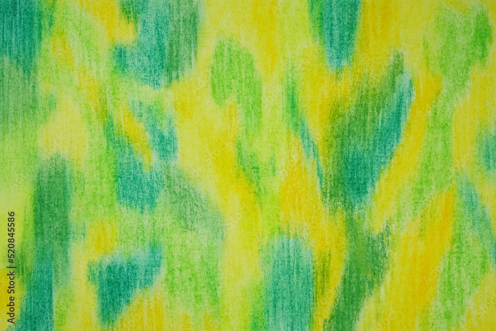 Yellow-green textured background. Hand drawing with pastel paint. Abstract artistic background.	