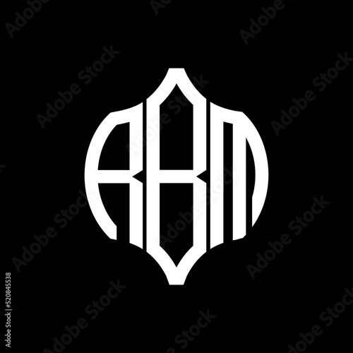 RBM letter logo. RBM best black background vector image. RBM Monogram logo design for entrepreneur and business.
 photo