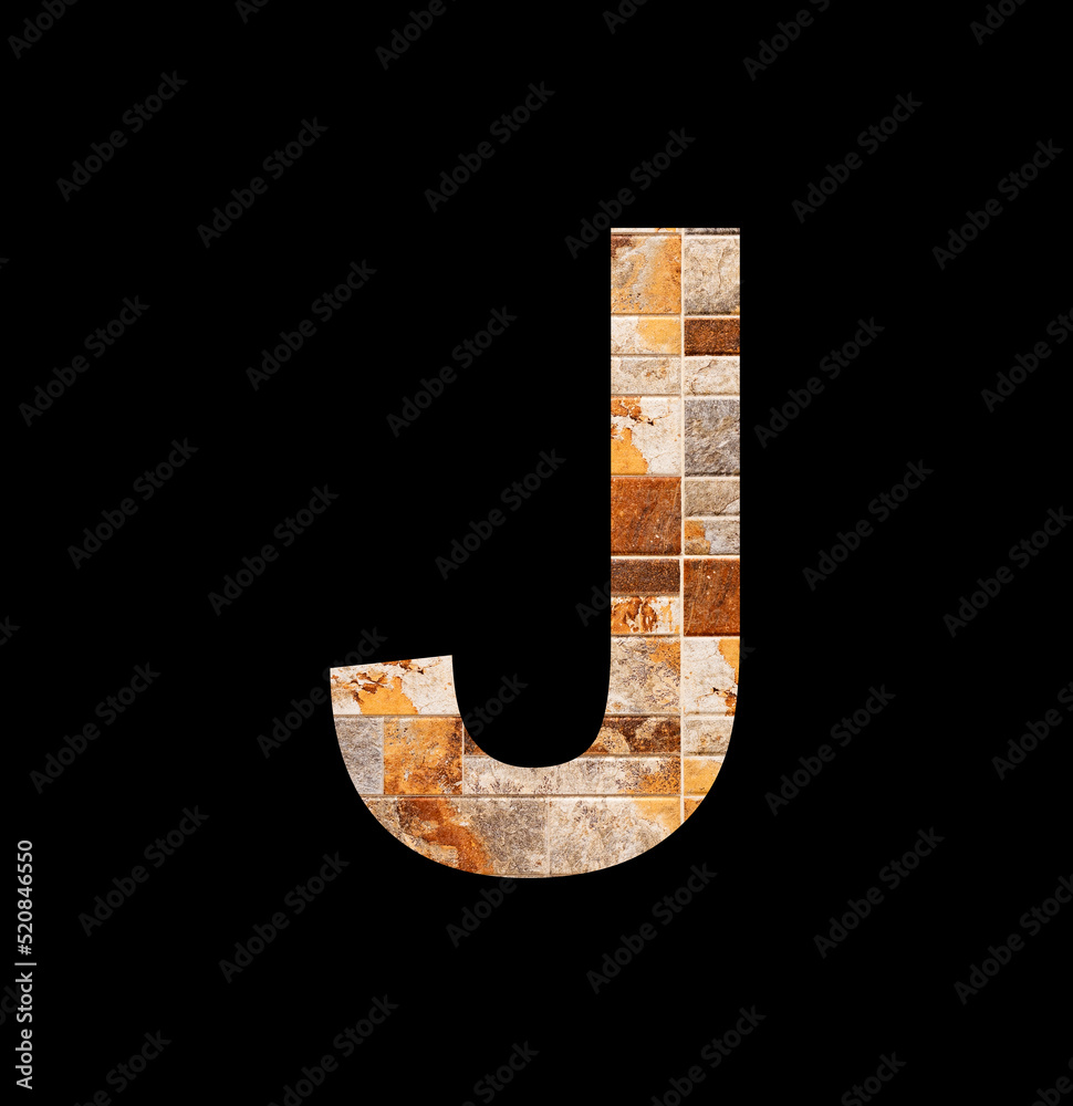 Alphabet letter J - Rustic tile background Alphabet letter J - Rustic tile background