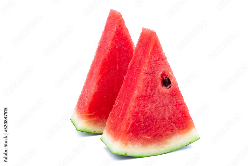 Sliced of watermelon isolated on white background. Sliced of watermelon isolated on white background.