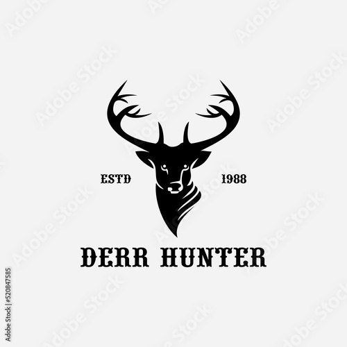 deer, hunting, flat and vintage design collection templates.