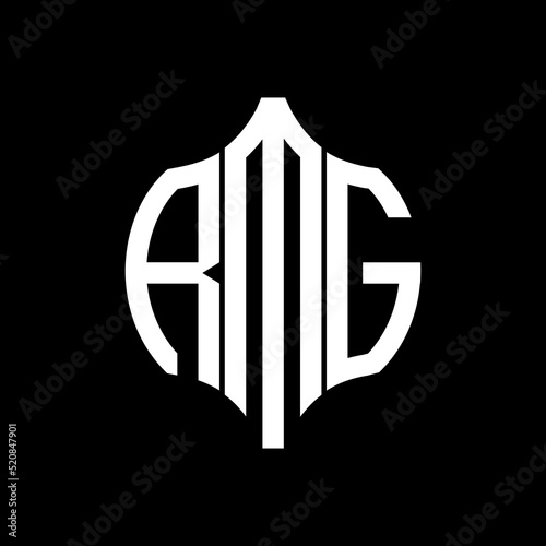 RMG letter logo. RMG best black background vector image. RMG Monogram logo design for entrepreneur and business.
 photo