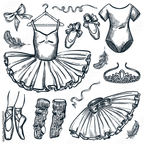 Ballet dance design elements Fototapet