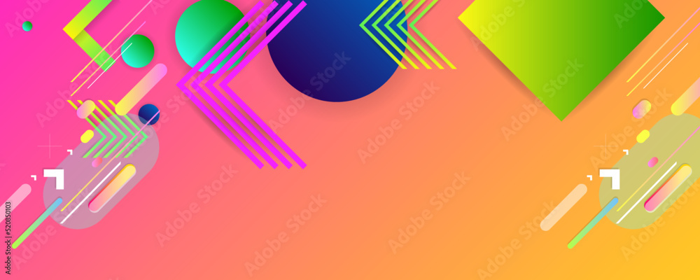 Fototapeta premium Bright color design backgrounds template summer juicy background with geometric elements 