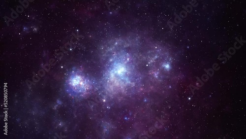 Night sky traveling trough universe filled with stars, nebulae and galaxies - HD Video 1080p