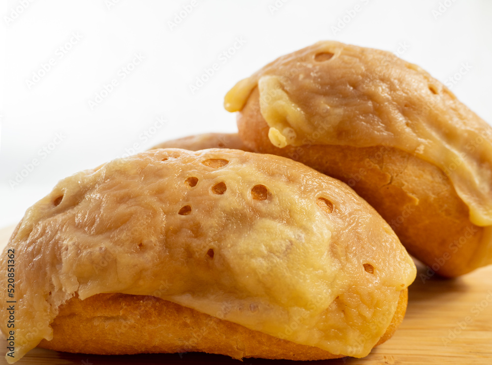 Bun with cheese. Fresh buns stuffed with cheese. Bun with cheese. Fresh buns stuffed with cheese.