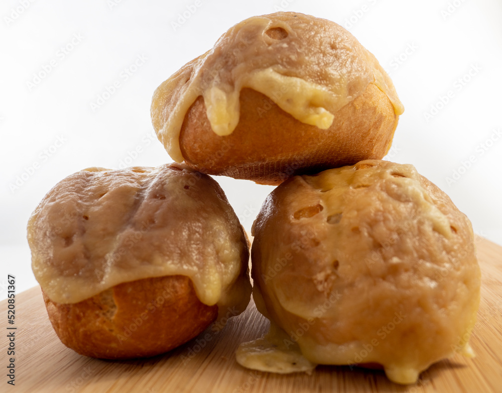 Bun with cheese. Fresh buns stuffed with cheese. Bun with cheese. Fresh buns stuffed with cheese.
