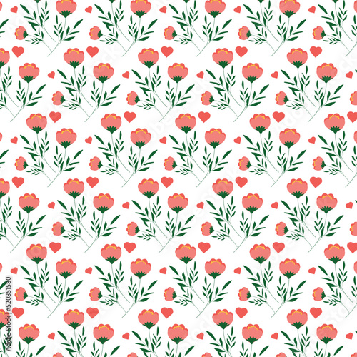 Seamless pattern with flowers. Blooming garden. Vector illustration.