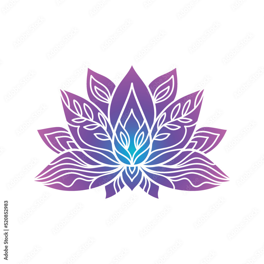 Ornamental  lotus flower pattern. Decoration in oriental, Indian style.