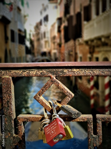 padlock of love on the bridge in Venice