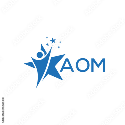 AOM Letter logo  white background .AOM Business finance logo design vector image  in illustrator .AOM  letter logo design for entrepreneur and business.
 photo